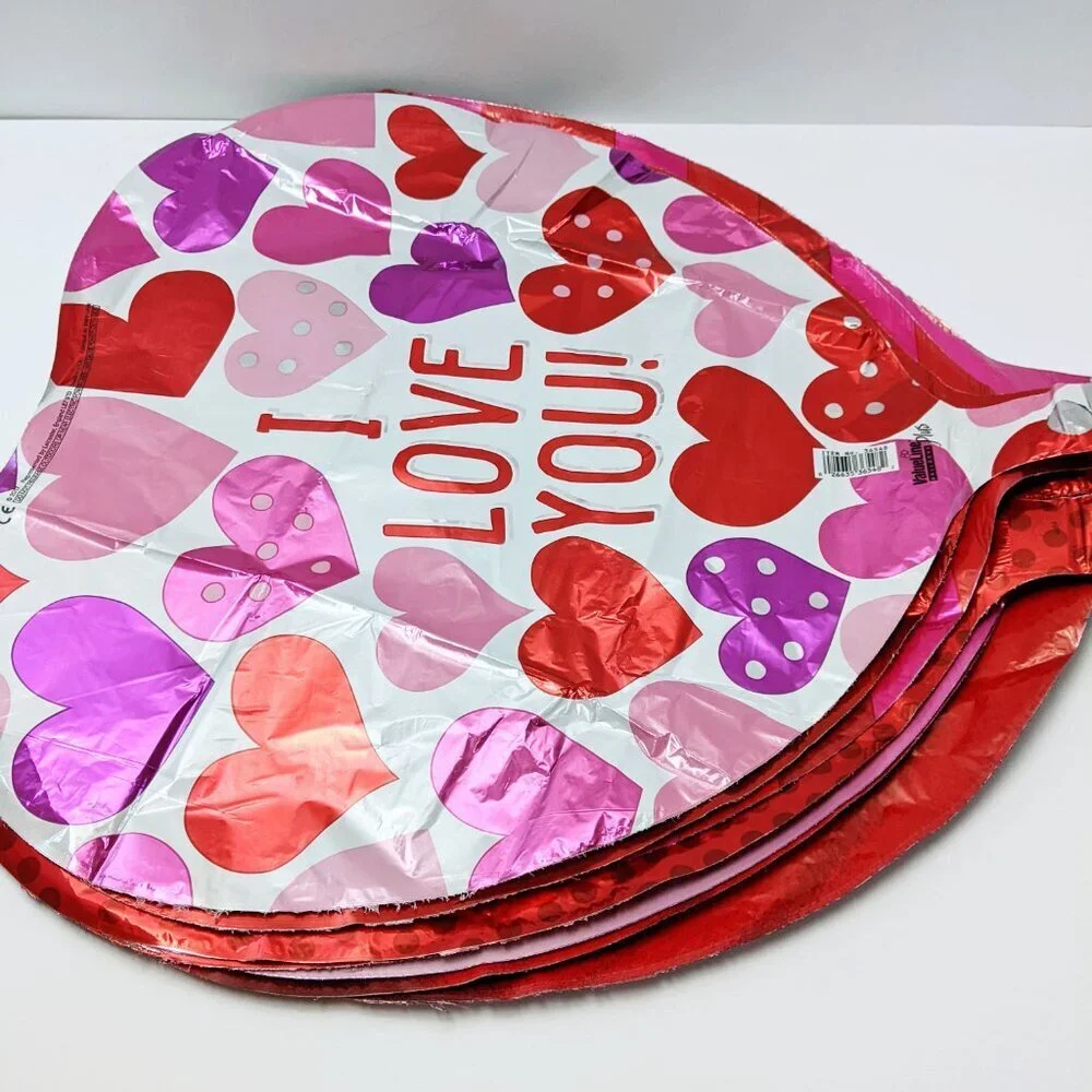20Pcs Lot Large Happy Valentines Day Heart Shape Foil Balloons Party Decoration